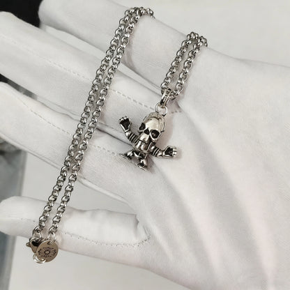 Cross necklace hexagonal star sword boat anchor pendant paired with letter flame pearl chain ﻿