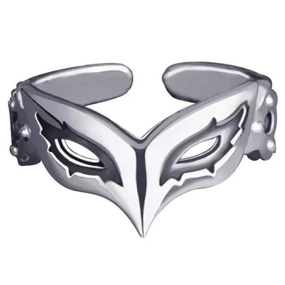 Funny Mask Ring Fashion Versatile High-Grade Cold Tone Style Ring for Men and Women