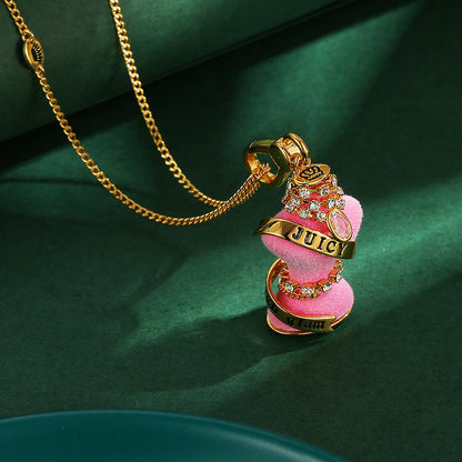 Diamond inlaid crystal zircon diamond chain pink